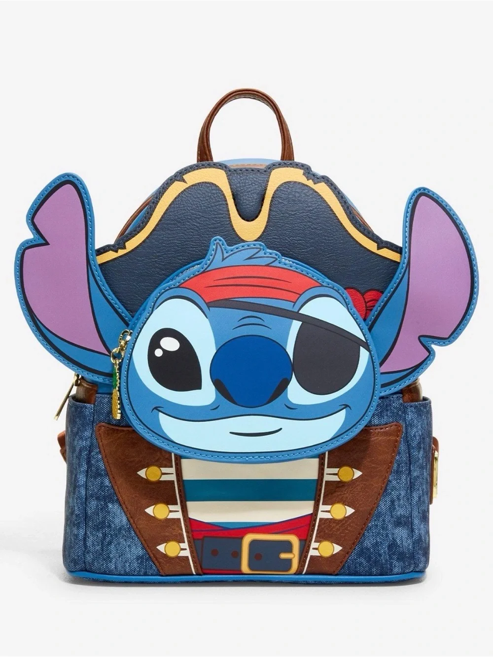 New Loungefly Disney Lilo & Stitch Pirate Stitch Figural Mini Backpack